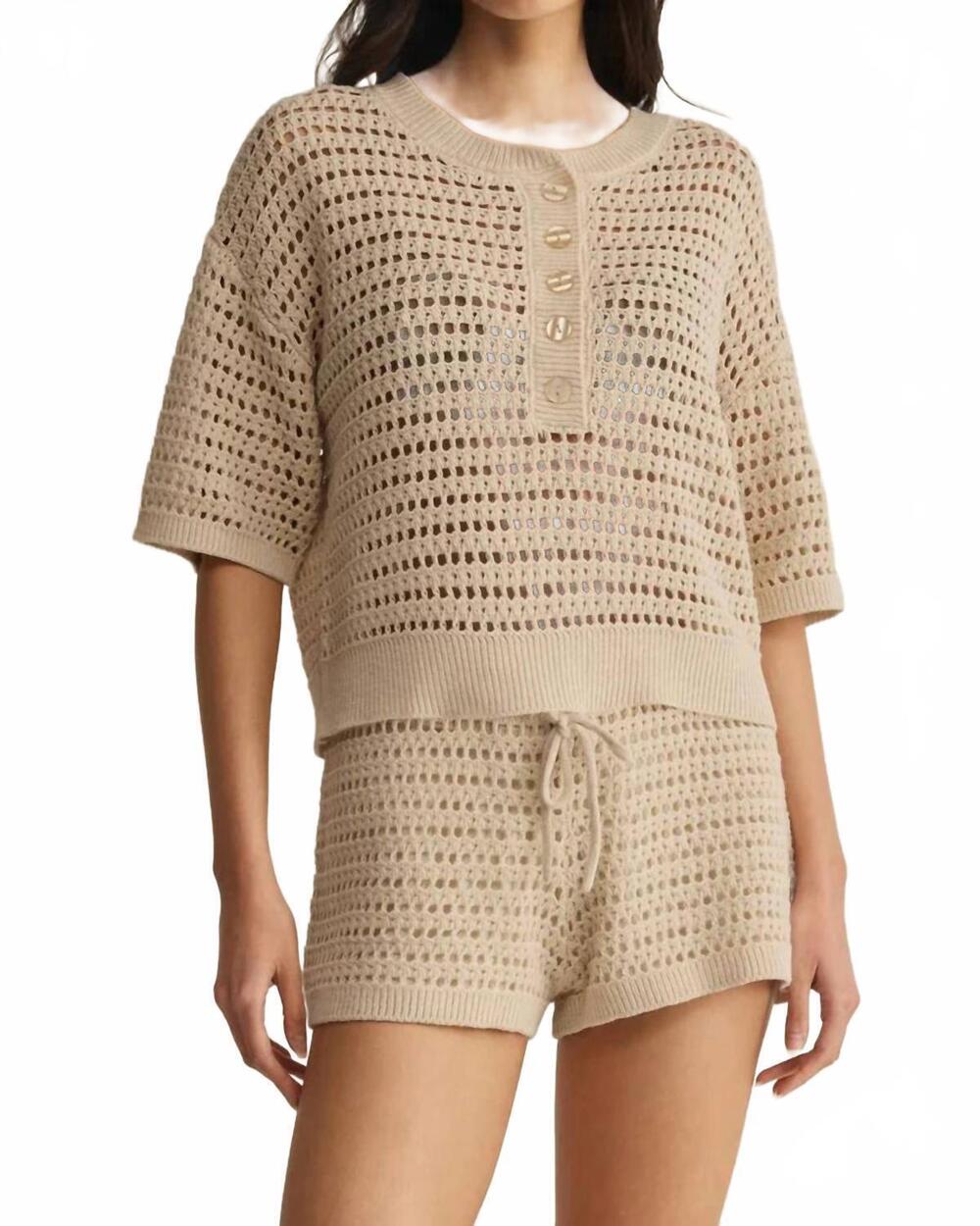NEW Z SUPPLY kylo polo sweater in island coconut